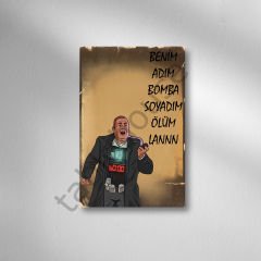 Benim Adım Bomba Soyadım ölüm Retro Ahşap poster
