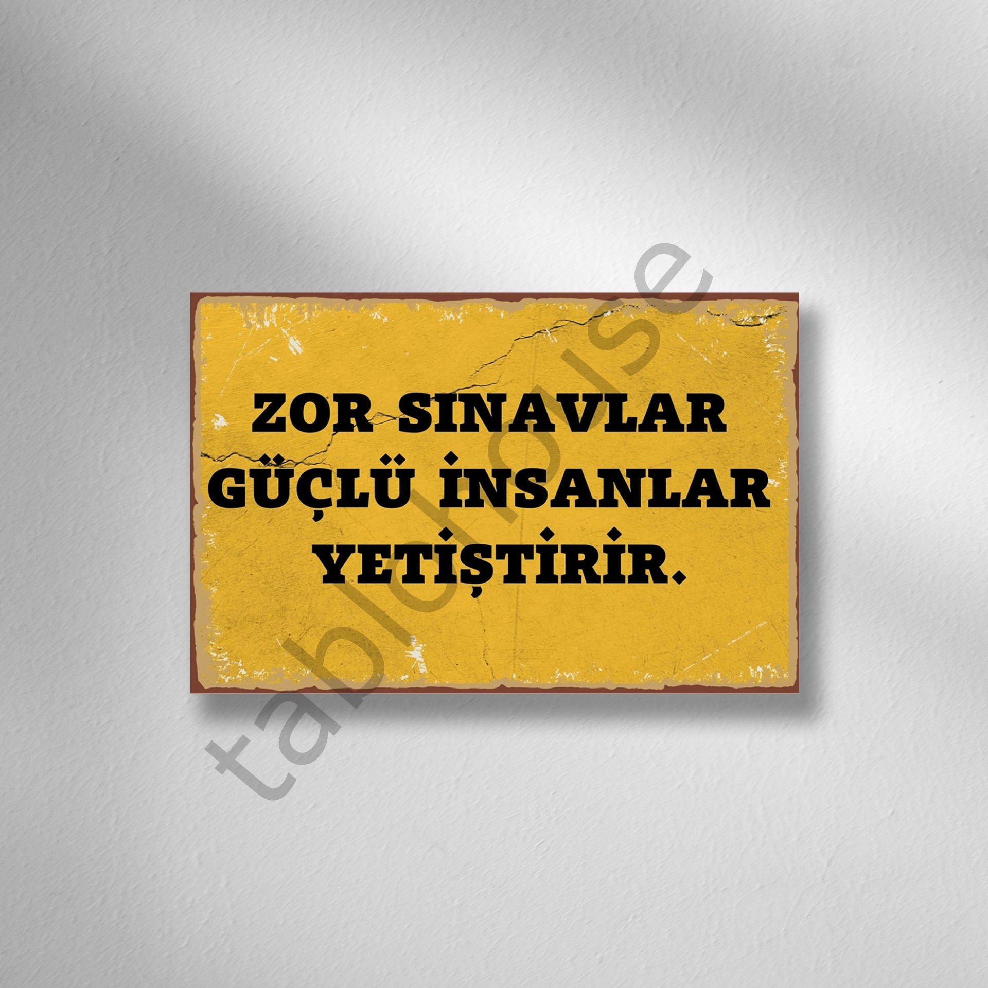 Zor Sınavlar Güçlü İnsanlar Yetiştirir Retro Ahşap Poster