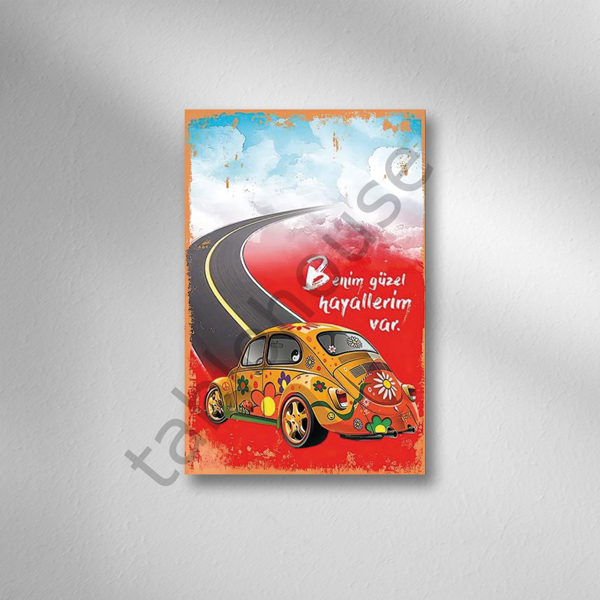 Benim Güzel Hayallerim Var  Retro  Ahşap Poster
