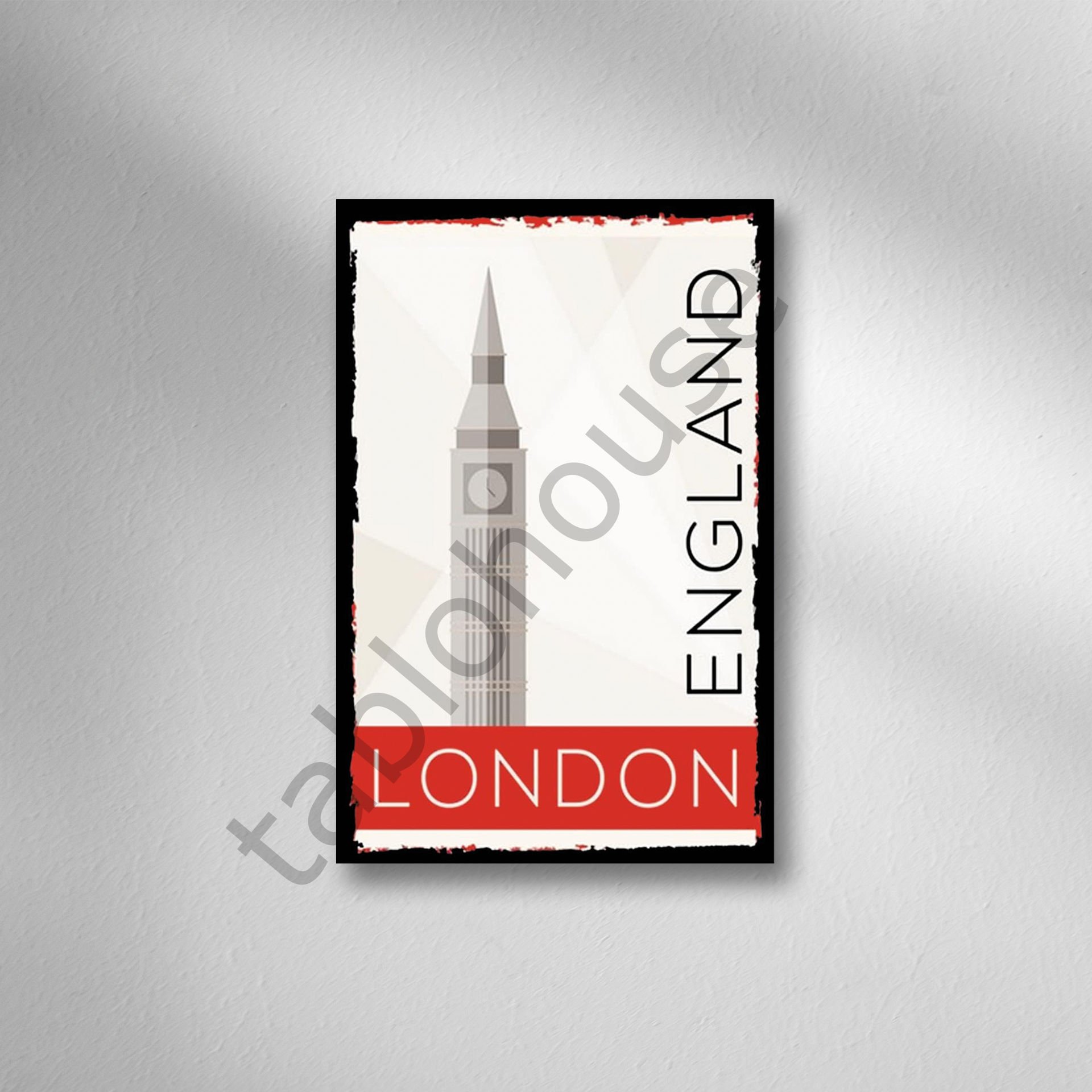 Londra Retro  Ahşap Poster