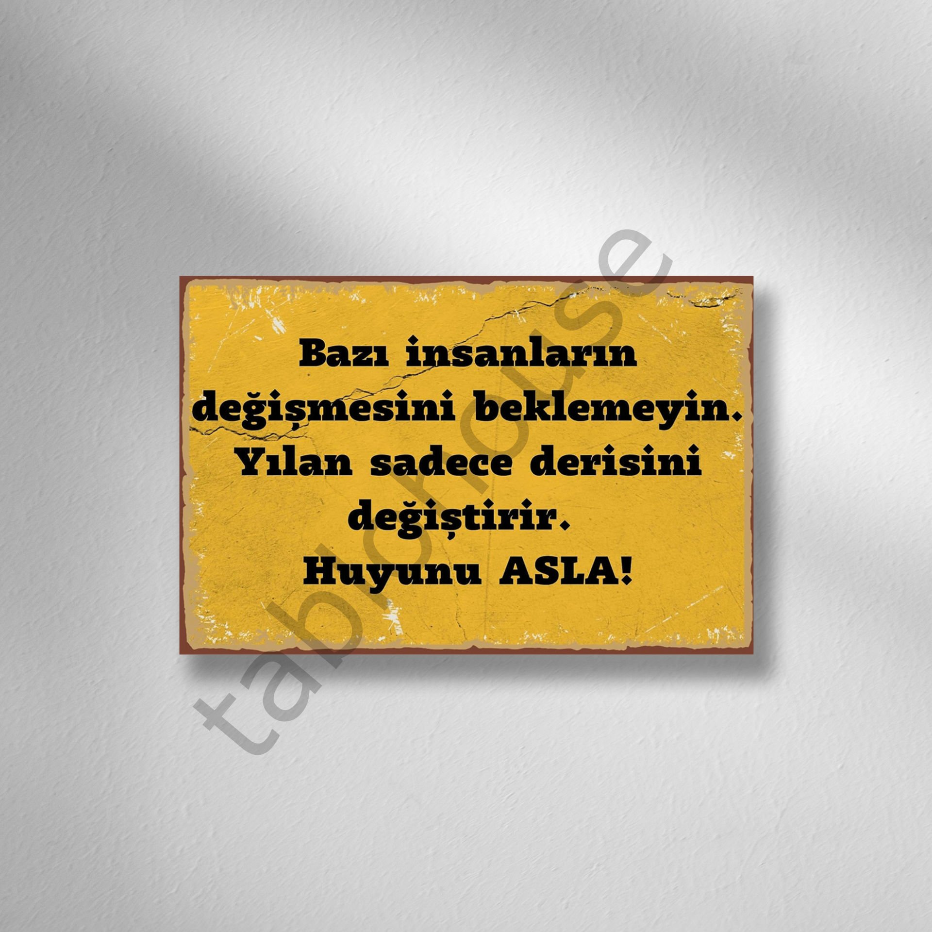 Bazı İnsanların Değişmesini Beklemeyin Retro Ahşap Poster