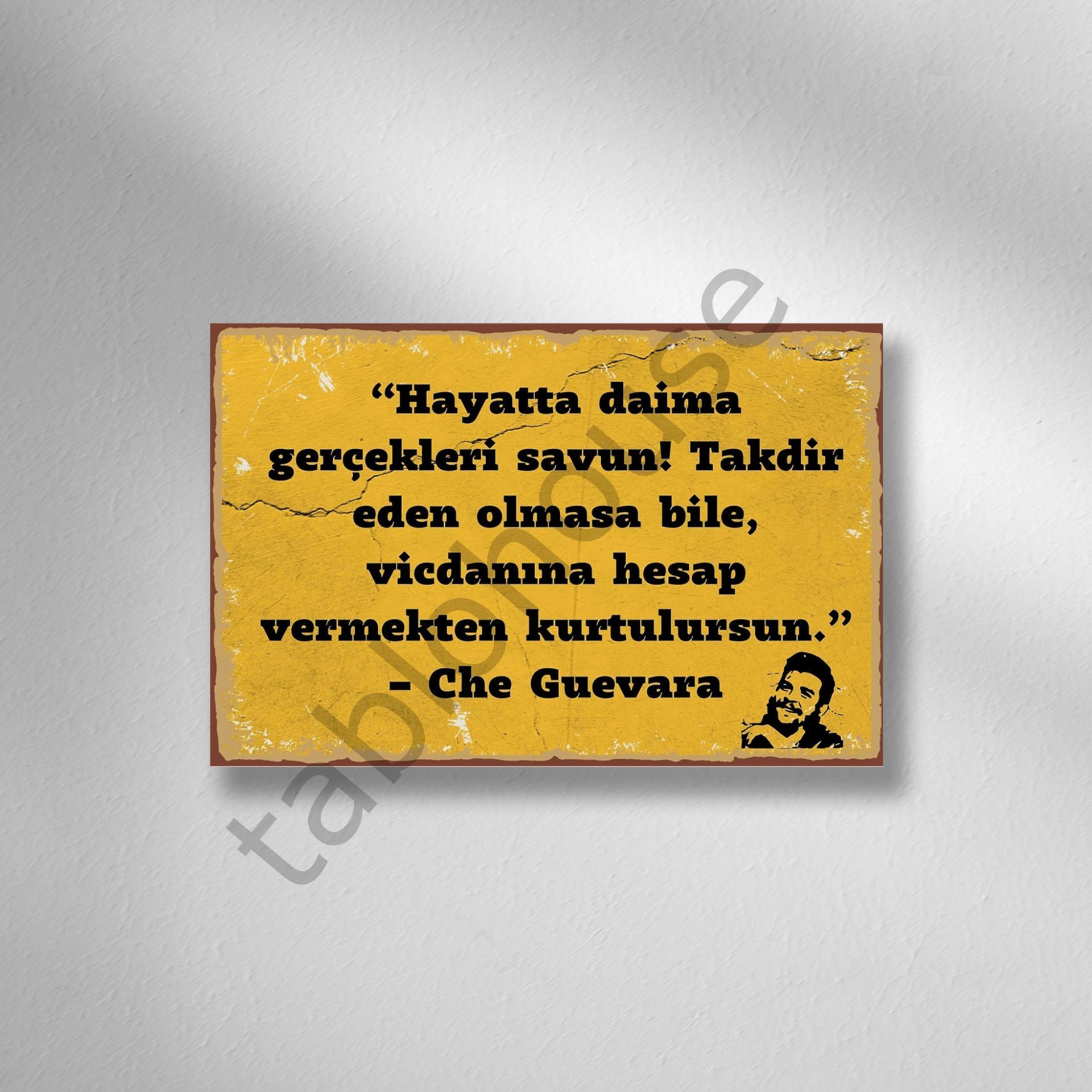 Che Guevara Retro Ahşap Poster