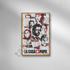 La Casa De Papel Retro  Ahşap Poster