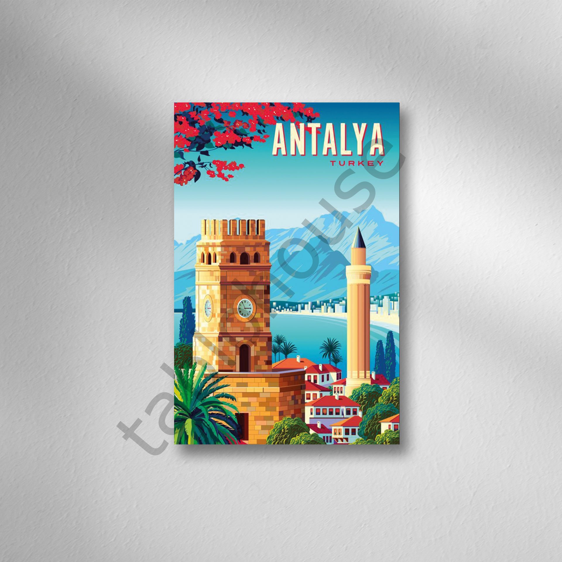 Antalya Retro Ahşap Poster