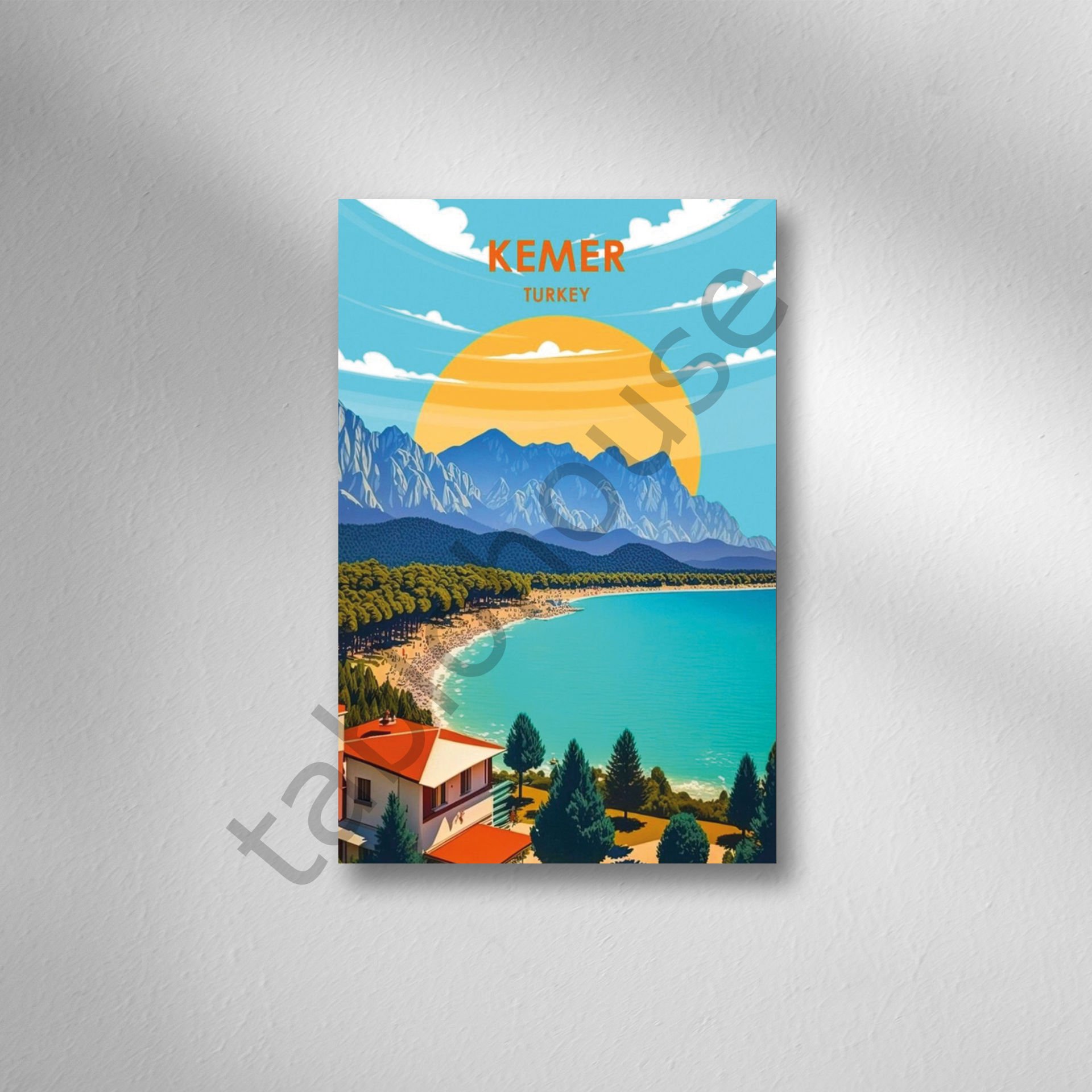 Antalya Kemer Retro Ahşap Poster