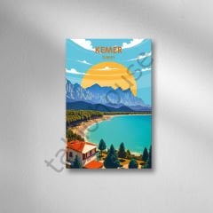 Antalya Kemer Retro Ahşap Poster