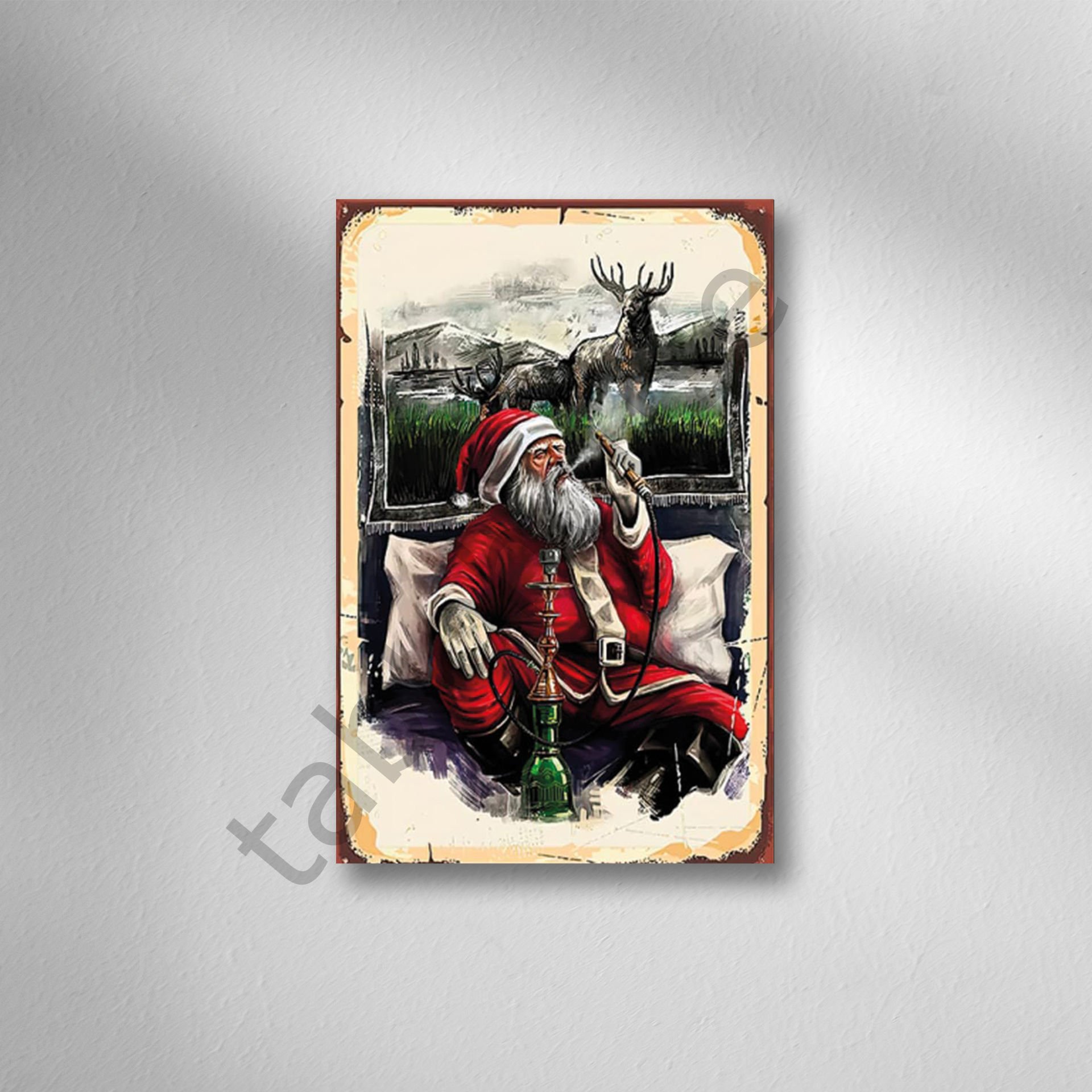 Noel Baba Retro  Ahşap Poster