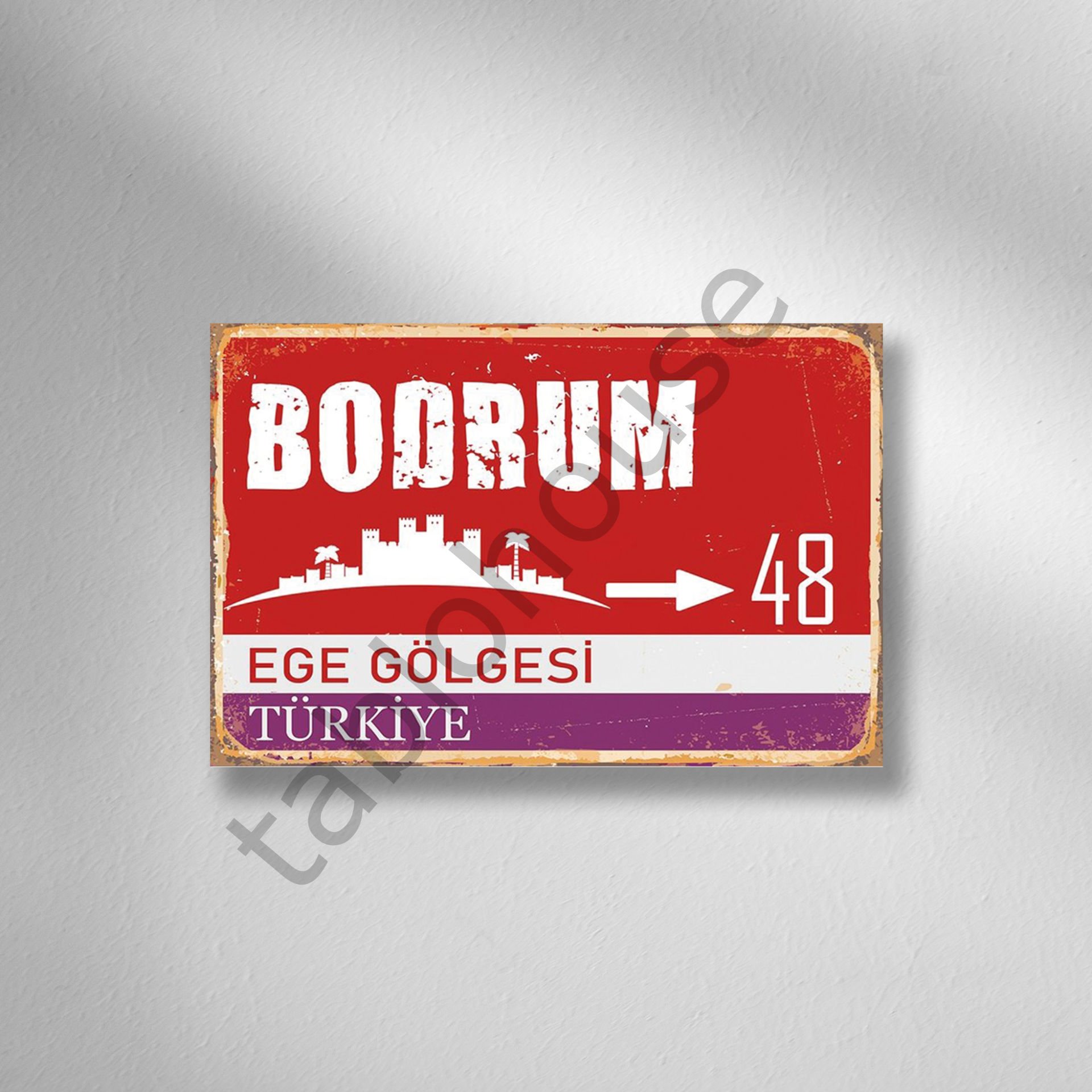 Bodrum Tabela Retro Ahşap Poster
