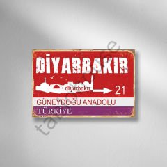 Diyarbakır Tabela Retro Ahşap Poster