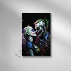 Joker Harley Quinn Retro Ahşap Poster