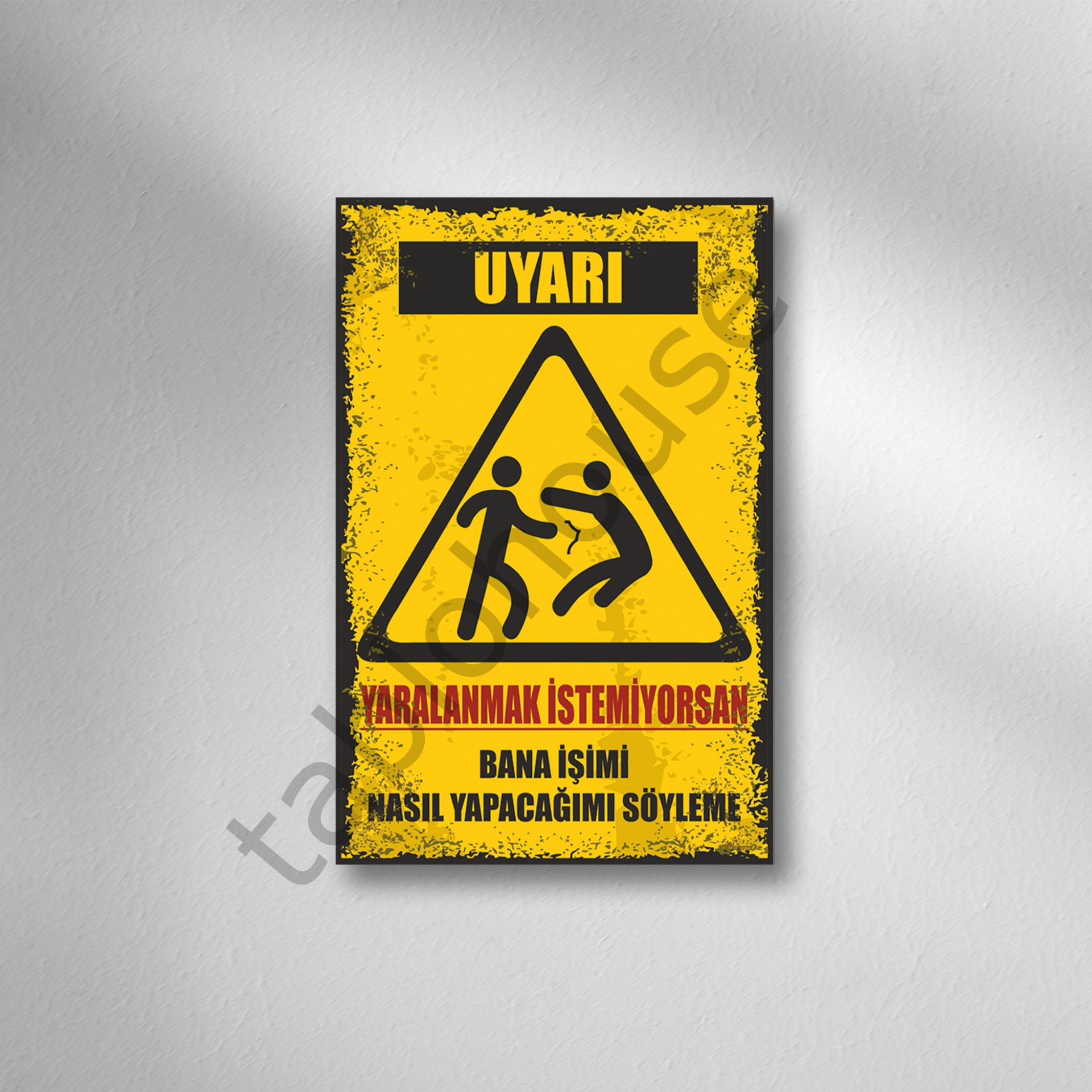 Yaralanmak İstemiyorsan Retro Ahşap poster
