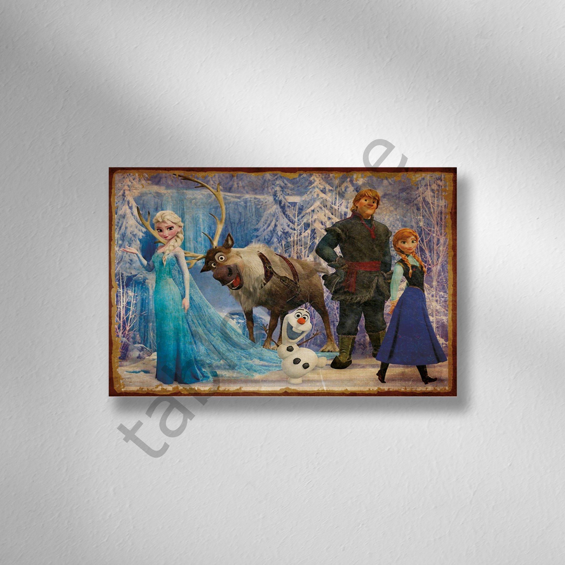 Dısney Karlar Ülkesi Retro Ahşap Poster