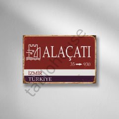 Alaçatı Tabela Retro Ahşap Poster
