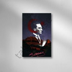 Atatürk Retro Ahşap Poster