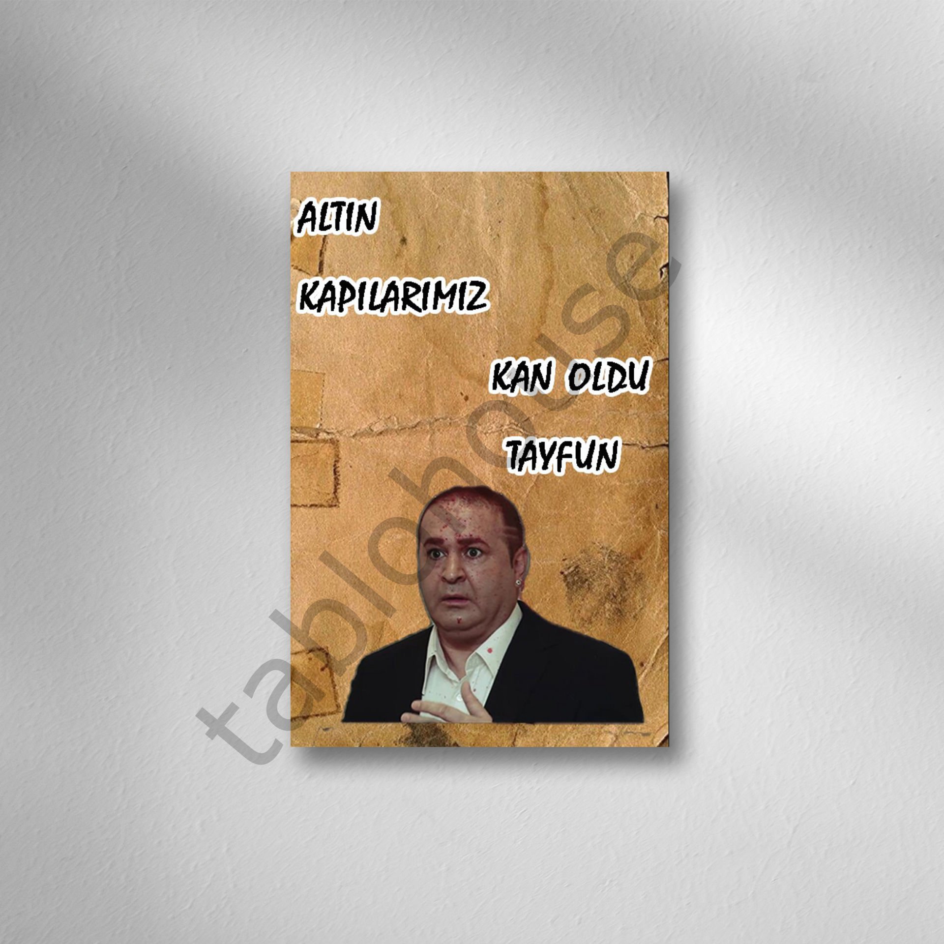 Kolpaçino Altın Kapılarımız Kan Oldu Tayfun Retro Ahşap Poster