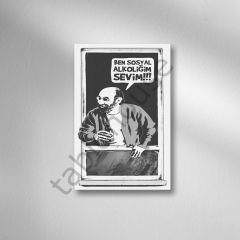Baykuş Cemil Retro Ahşap Poster