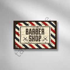 Barber Shop Retro Ahşap Poster