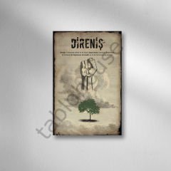 Direniş Retro Ahşap Poster