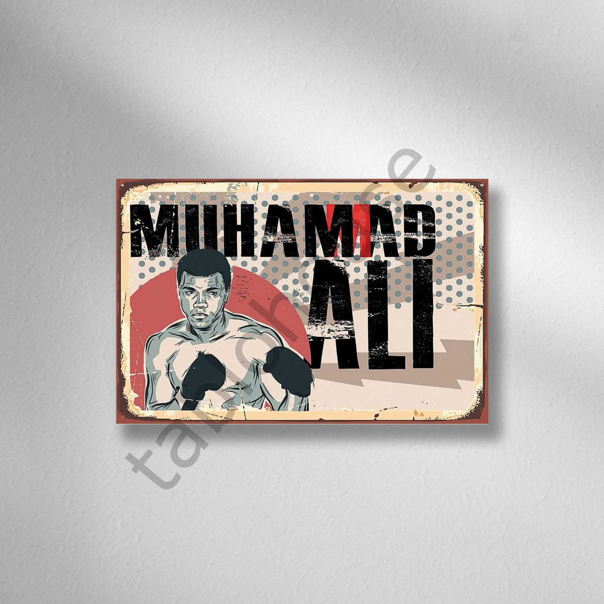 Muhammad Ali Retro Ahşap Poster