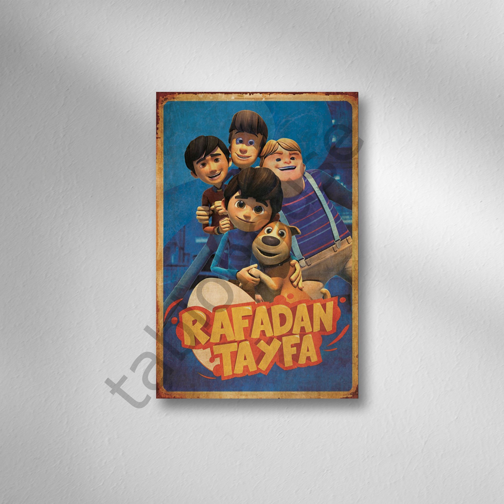 Rafadan Tayfa Retro Ahşap Poster
