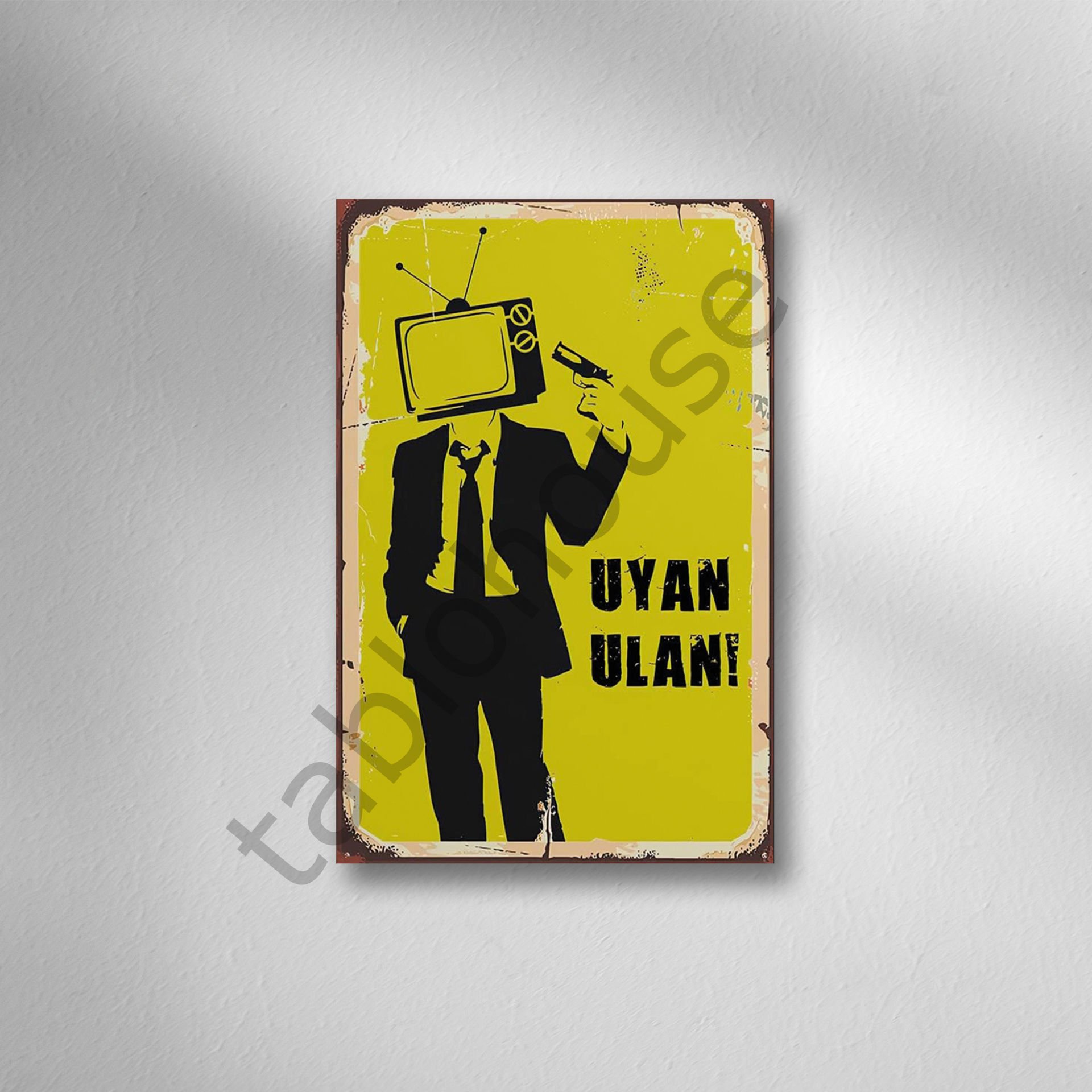 Uyan Ulan Retro  Ahşap Poster