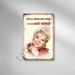 Zeki Müren Retro Ahşap Poster