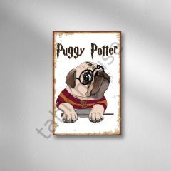 Puggy Potter  Retro  Ahşap Poster