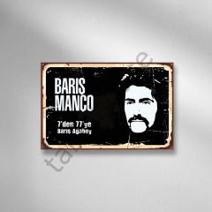 Barış Manço Retro Ahşap Poster