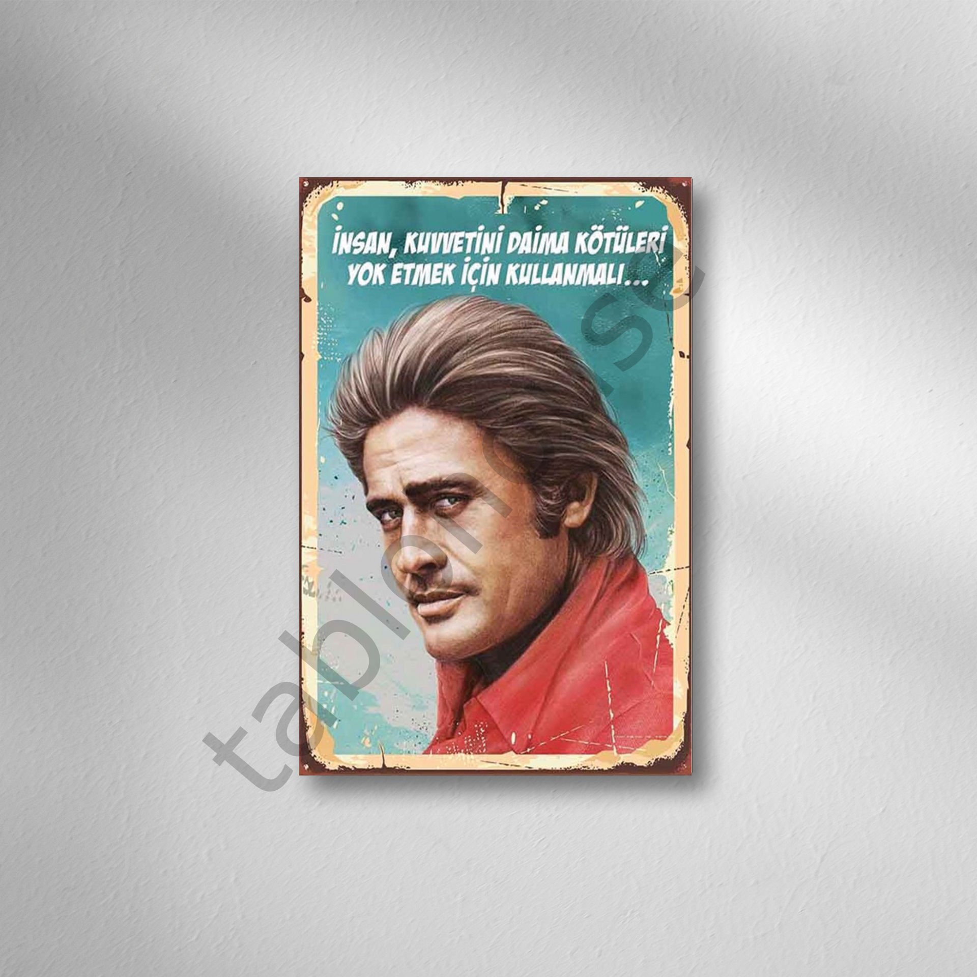 Cüneyt Arkın Retro Ahşap Poster