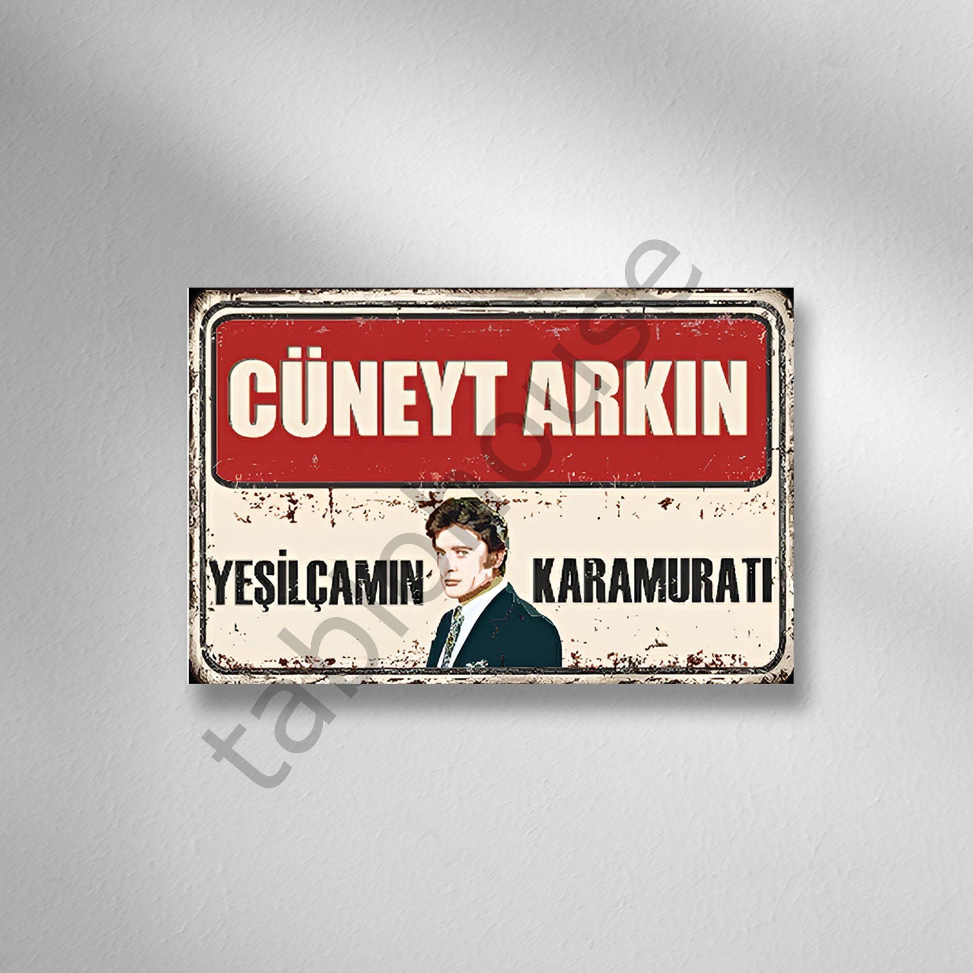 Yeşilçam ''Cüneyt Arkın'' Retro Ahşap Poster