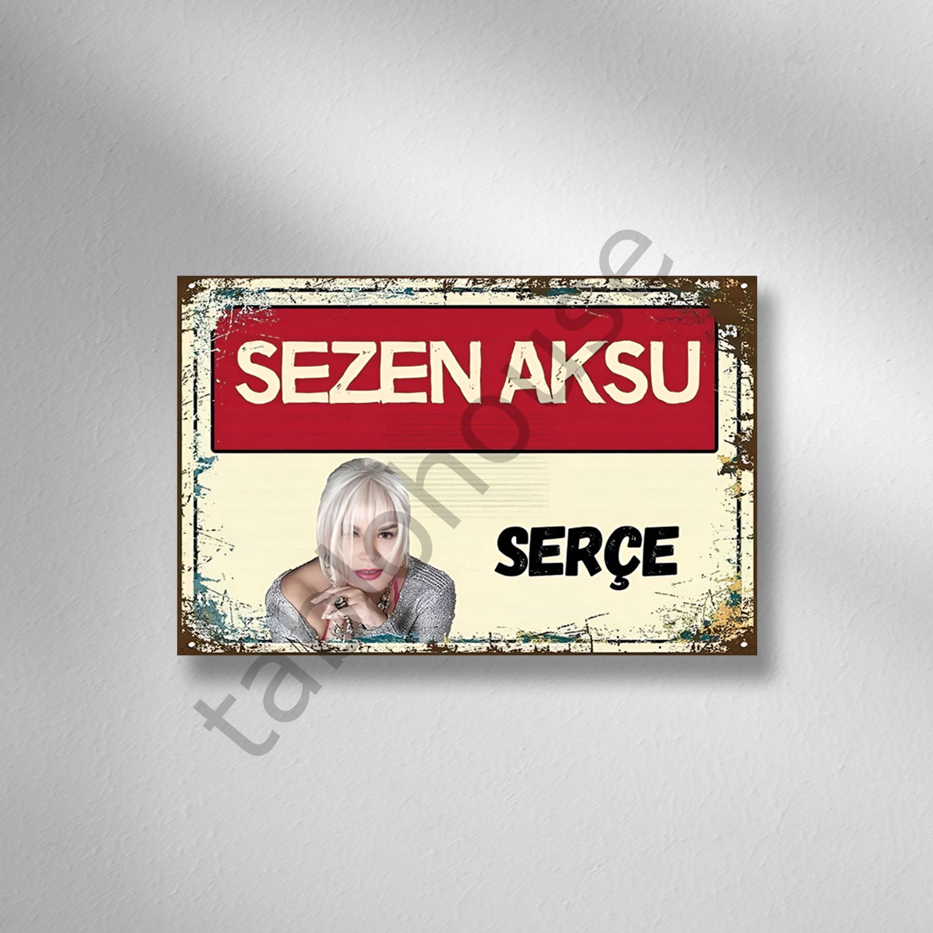 Sezen Aksu Retro Ahşap Poster