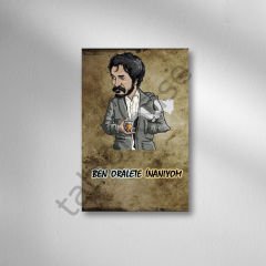 Ben Oralete İnanıyomm Retro Ahşap Poster