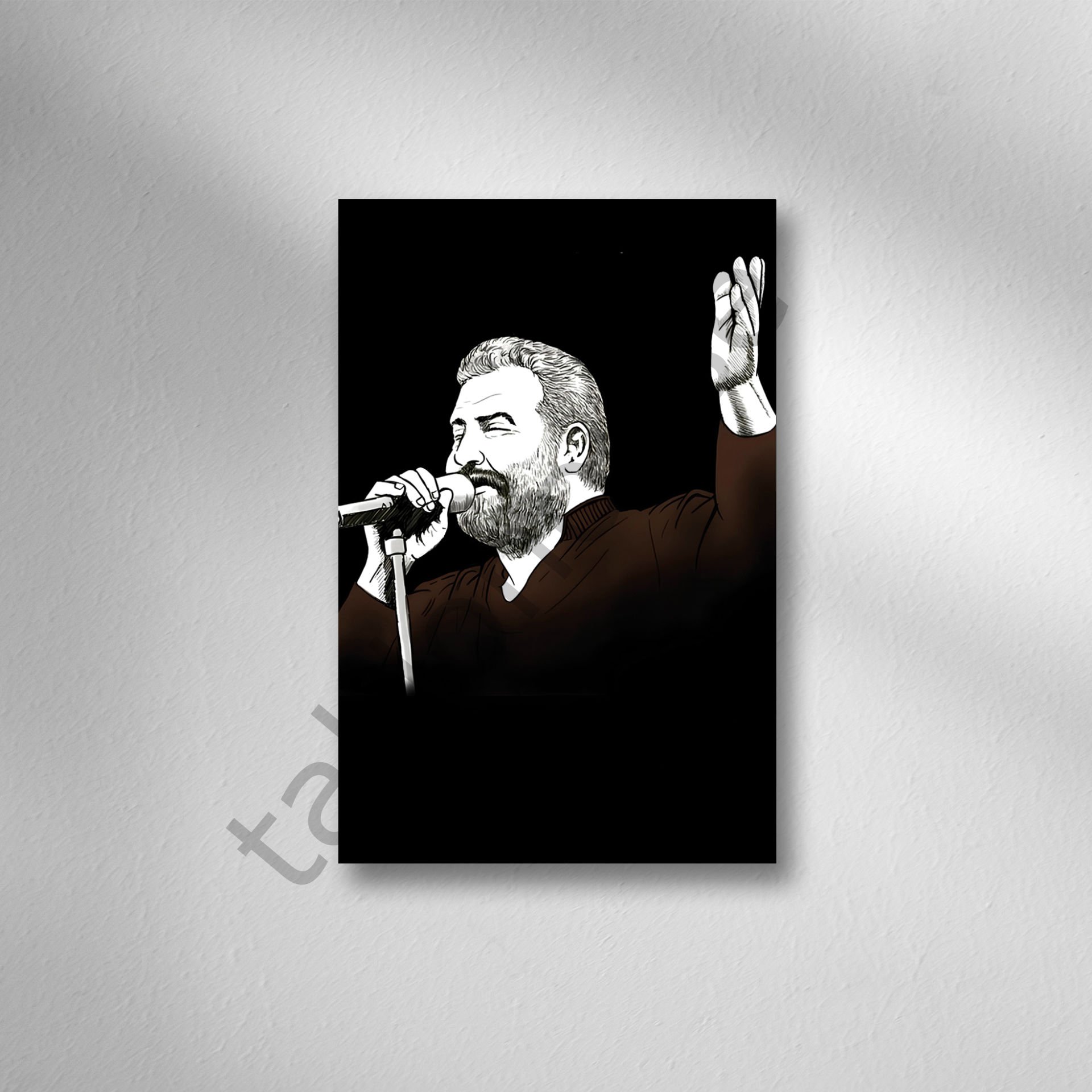 Ahmet Kaya Retro Ahşap Poster