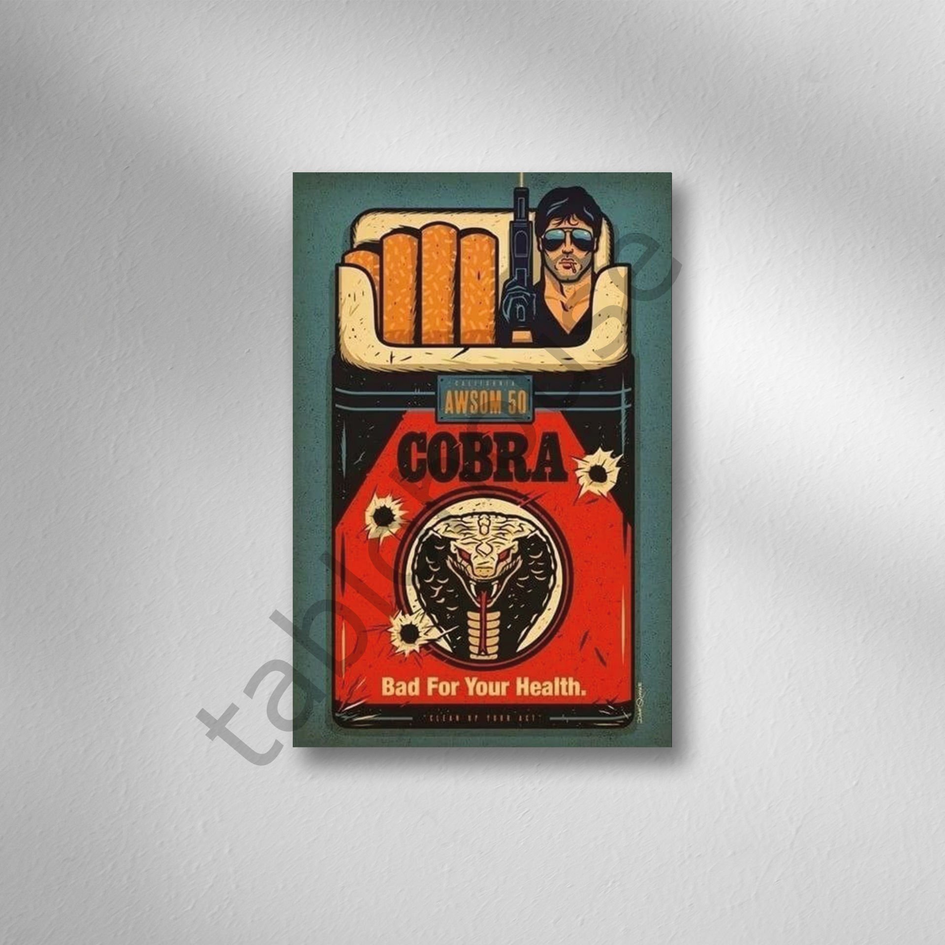 Cobra Retro Ahşap Poster