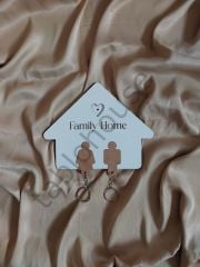 Aile İsimli Ahşap Anahtarlik Askısı