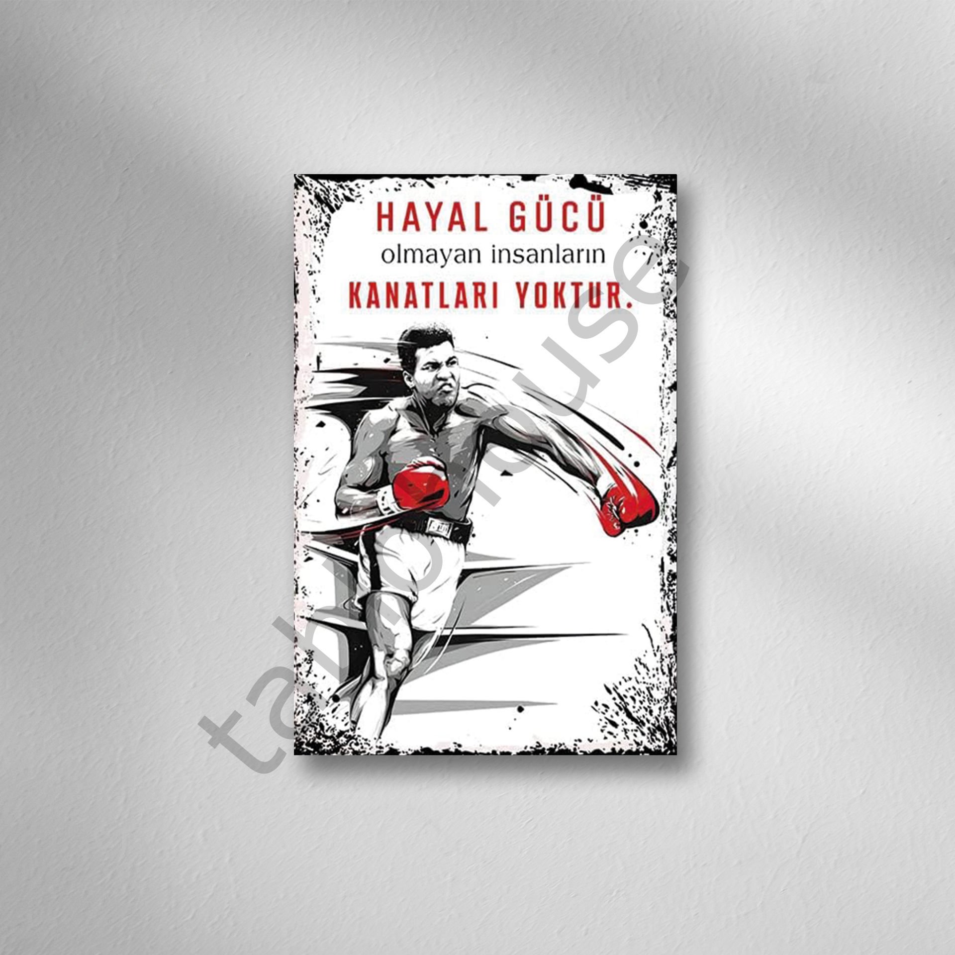 Hayal Gücü Olmayan İnsanların Kanatları Yoktur Retro  Ahşap Poster