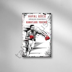 Hayal Gücü Olmayan İnsanların Kanatları Yoktur Retro  Ahşap Poster