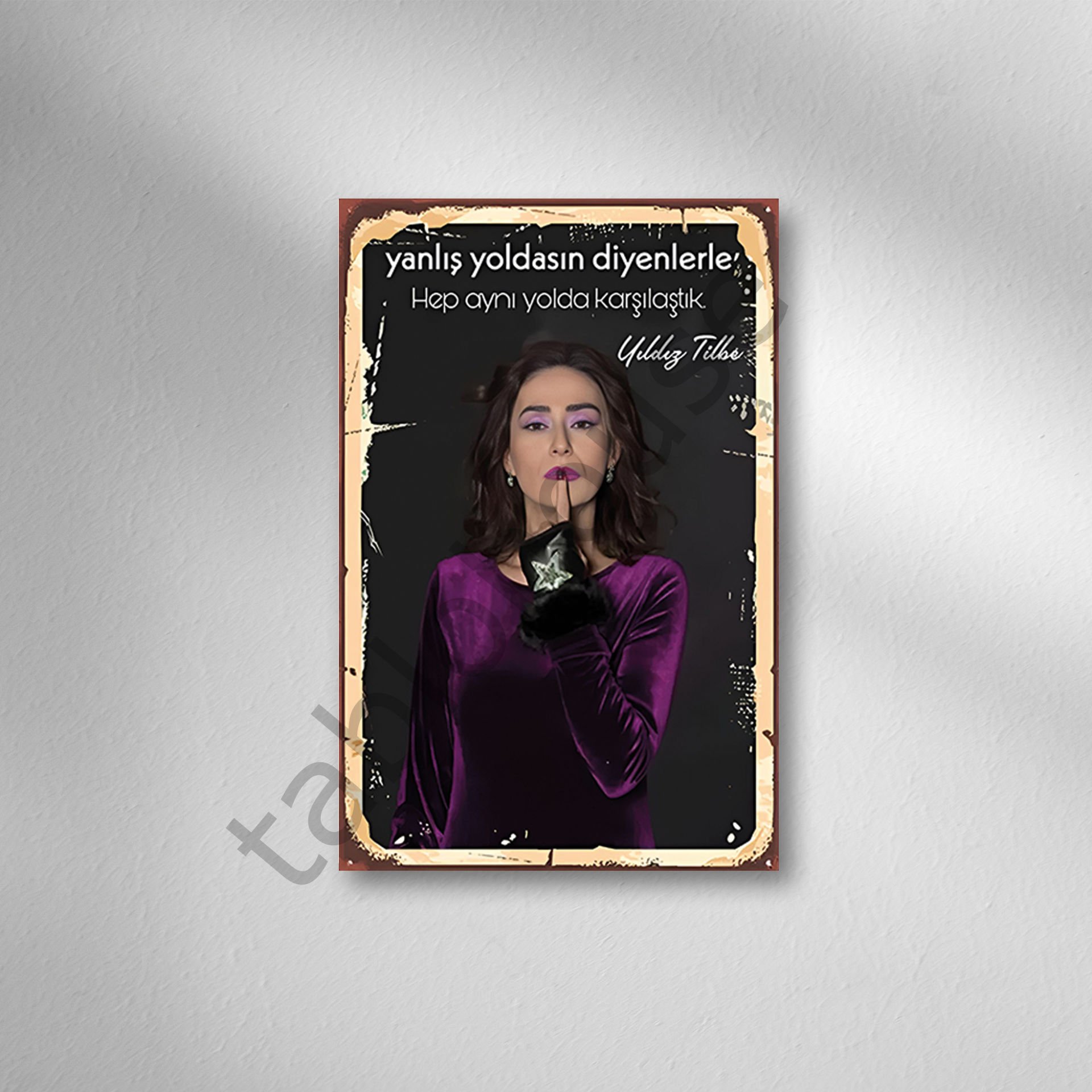Yıldız Tilbe Retro Ahşap Poster