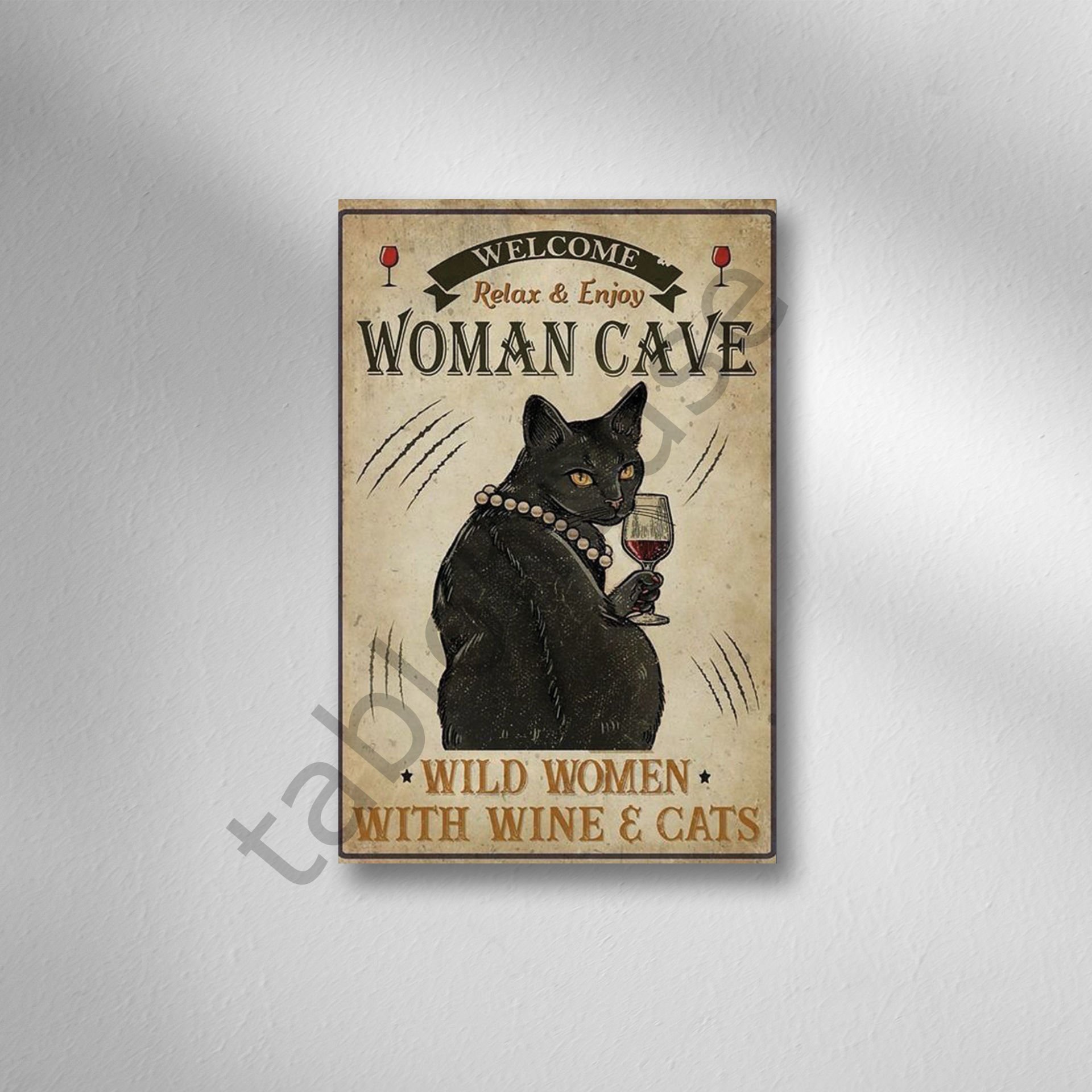 Women Cave Retro Ahşap Poster