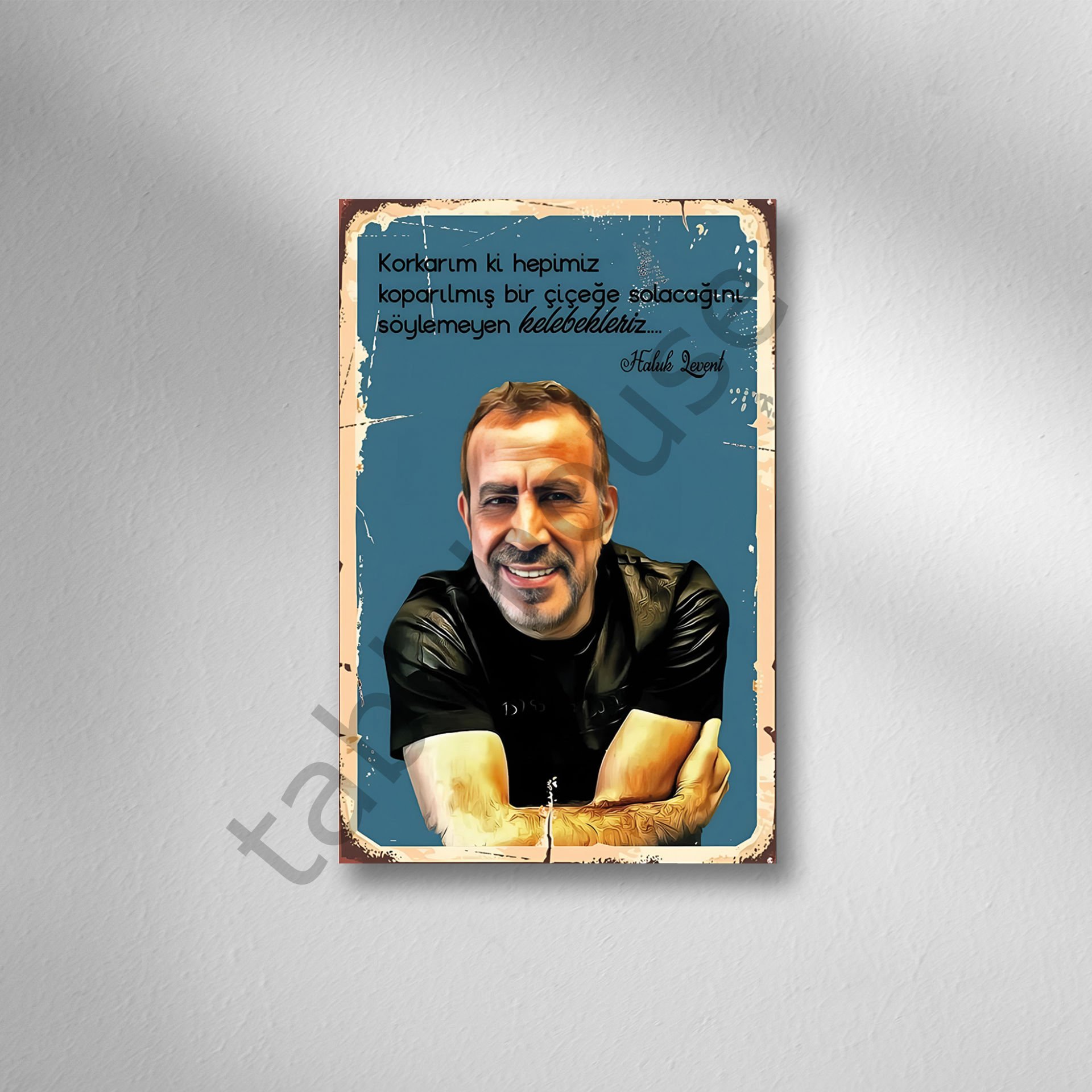 Haluk Levent Retro Ahşap Poster
