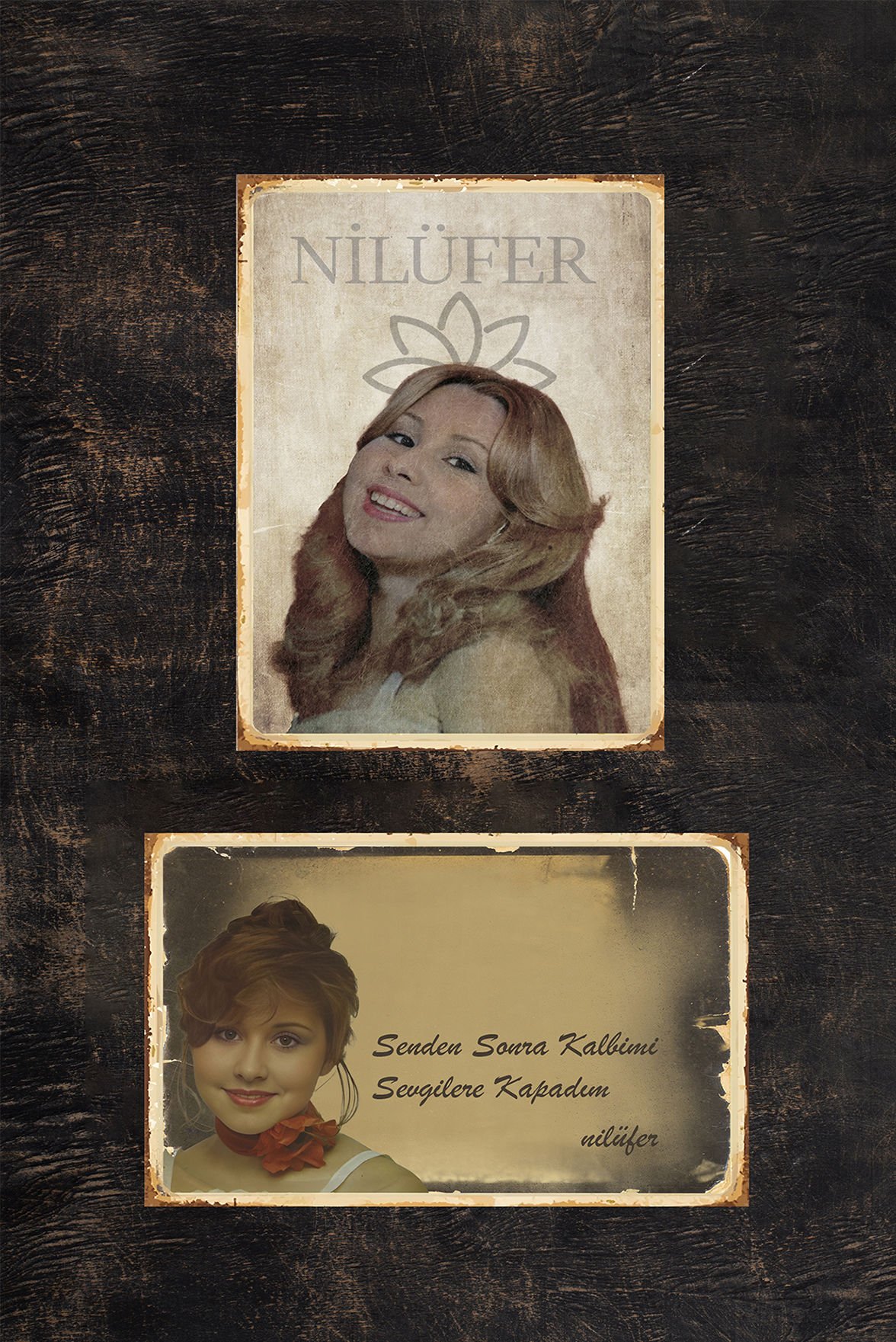 Nilüfer Retro Ahşap Poster