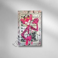Pembe Panter Retro Ahşap Poster