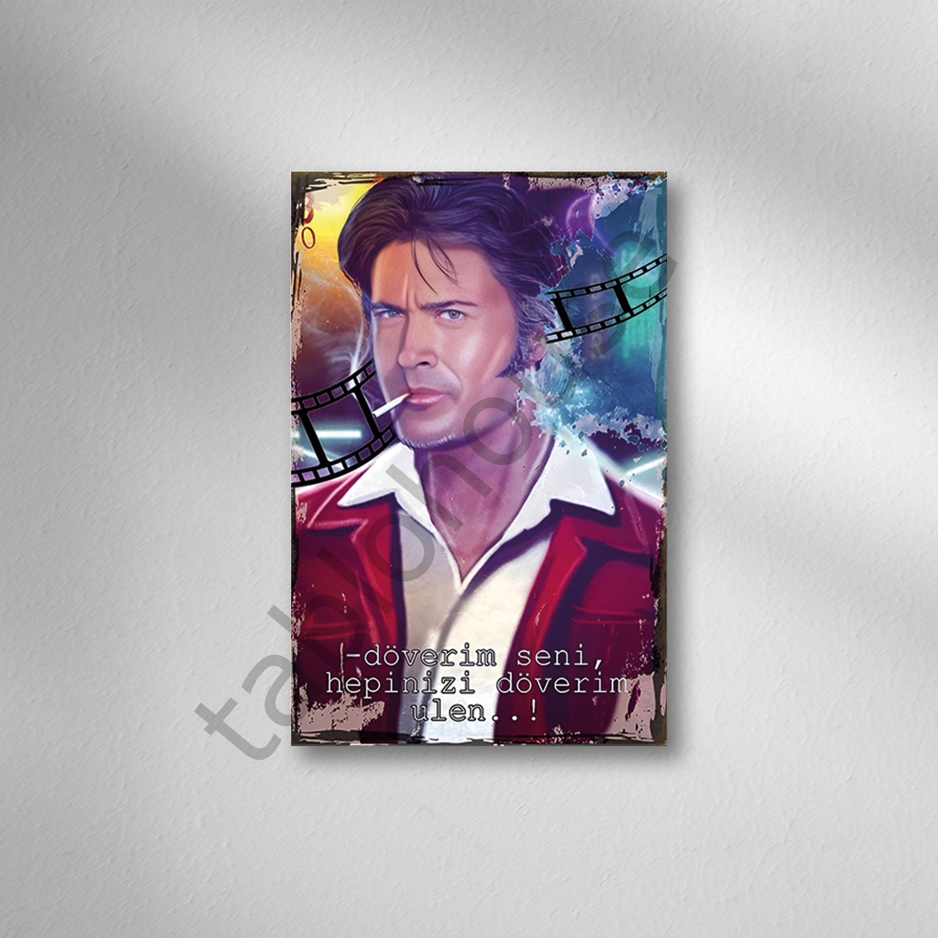 Cüneyt Arkın ''Retro Ahşap Poster