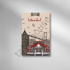 İstanbul Retro Ahşap Poster