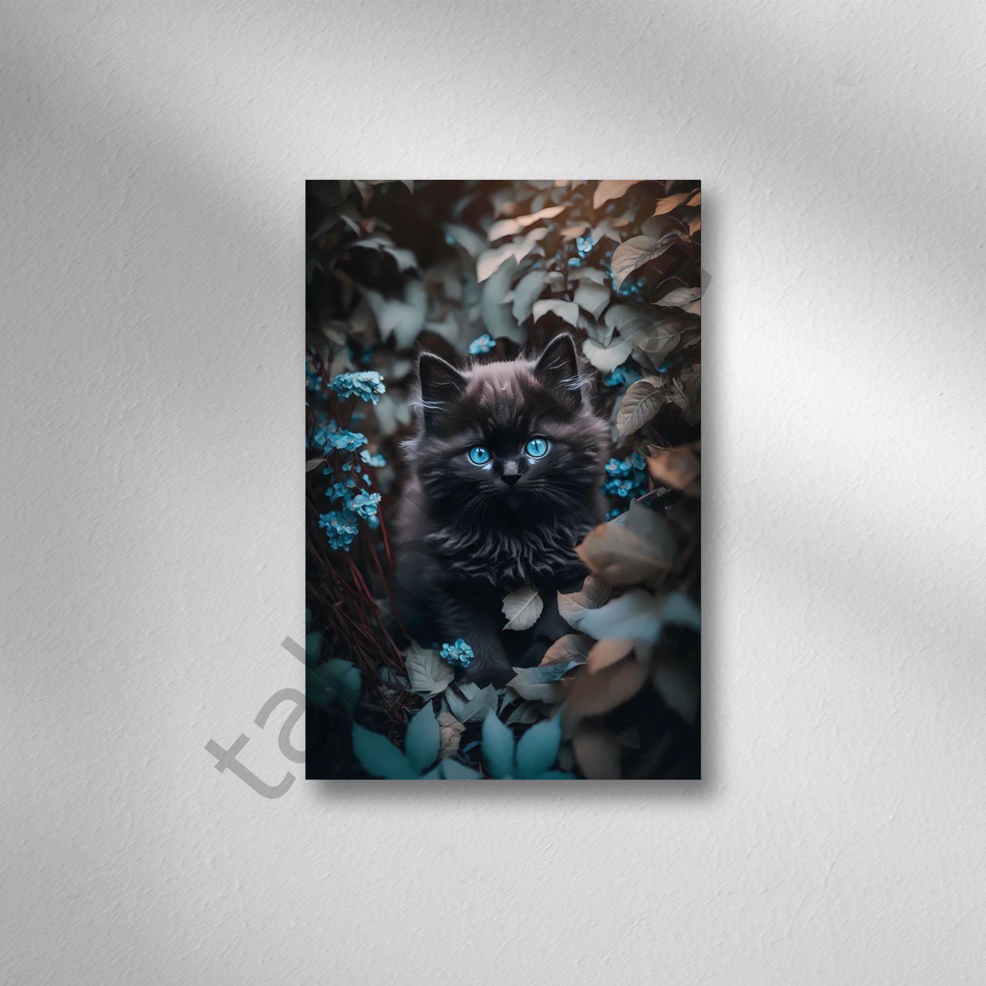 Kedi Retro Ahşap Poster