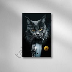 Kedi Retro Ahşap Poster