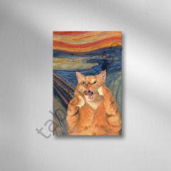 Kedi Retro Ahşap Poster