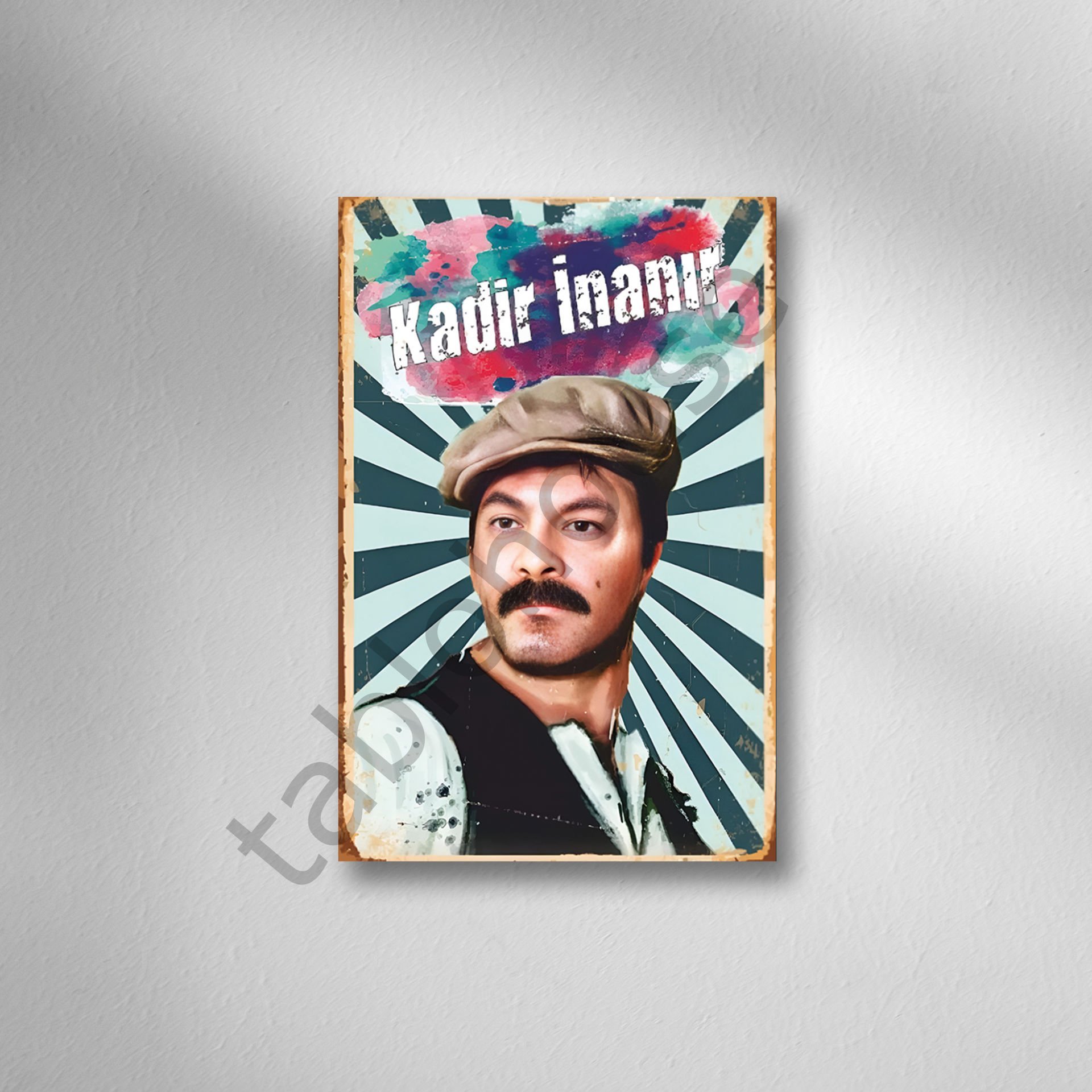 Kadir İnanır Retro Ahşap Poster