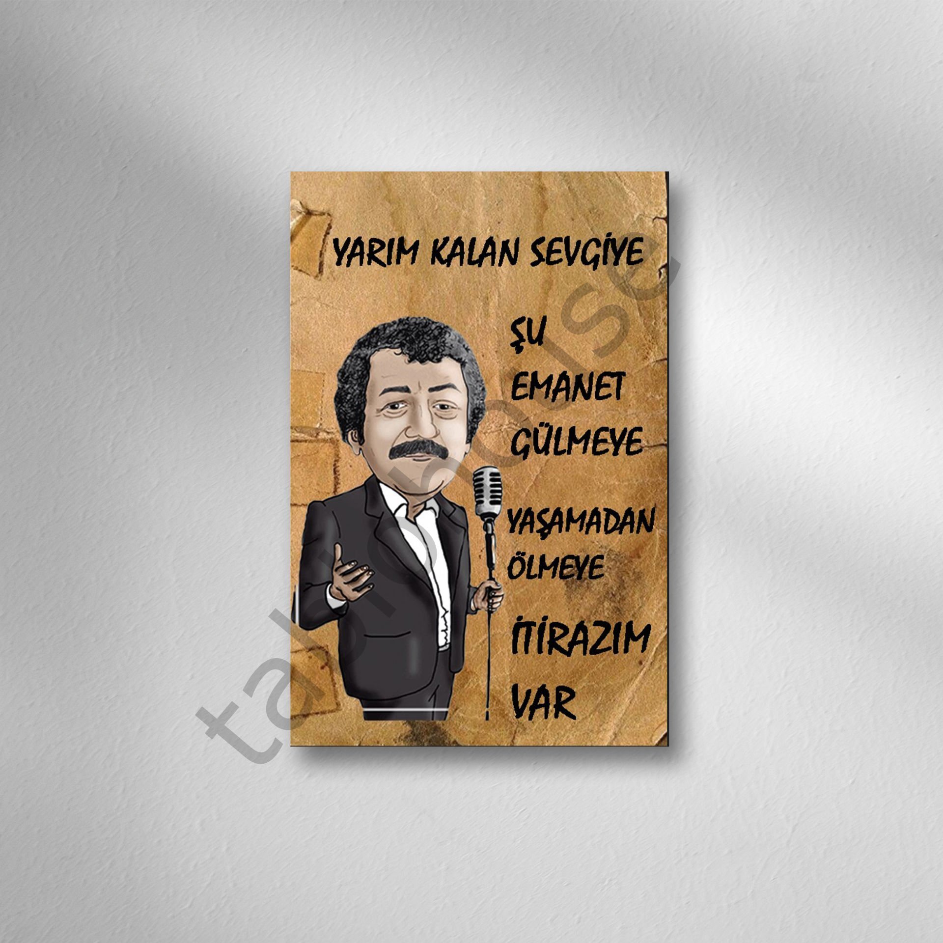 Müslüm Gürses Retro Ahşap Poster