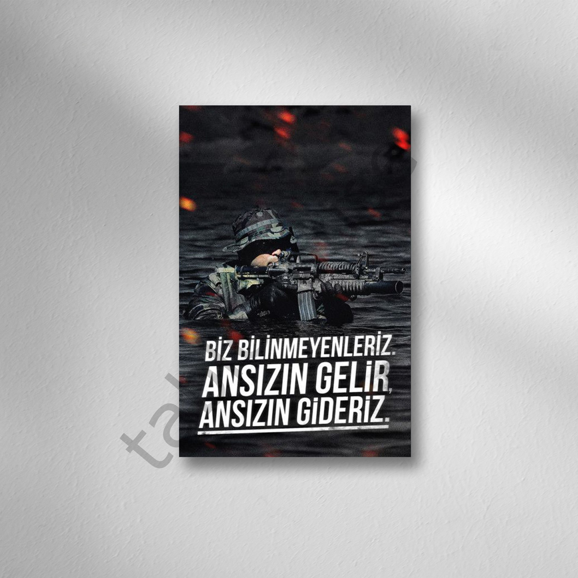 Ansızın Gelir Ansızın Gideriz Retro Ahşap Poster